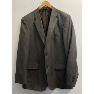 SADDLEBRED Men's Size 44L Sport‎ Coat  Blazer Suit Jacket Grey Brown Stripe